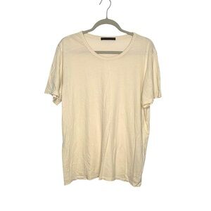 Jenni Kayne Women's Classic Cream Short-Sleeve Shirt Neutral Casual XL